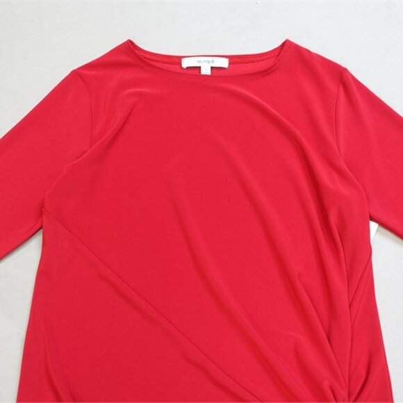 Sympli NWT Women's Stretch Red SIDE TWIST Jersey Tunic, Size 4 - Picture 2 of 7